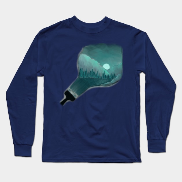 Landscape Paintbrush Long Sleeve T-Shirt by BurningChair